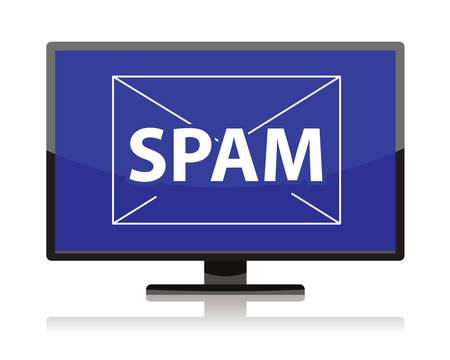 Computer screen with envelope and word spamのイラスト素材