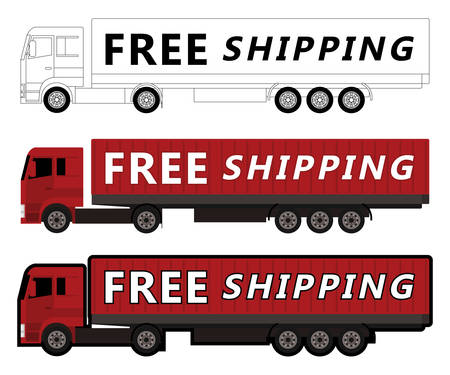 Truck free shipping vector illustrationのイラスト素材