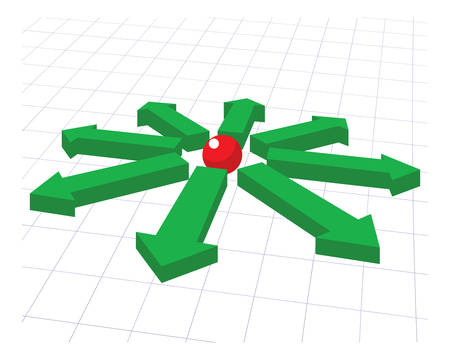 Green arrows pointing on different directions icon.のイラスト素材