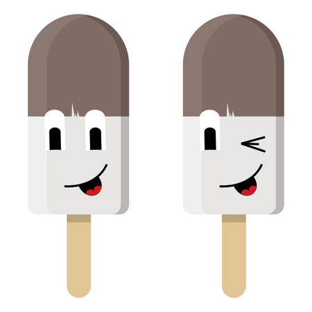 Ice cream face cartoon style.のイラスト素材