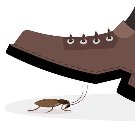 shoe trample cockroachのイラスト素材