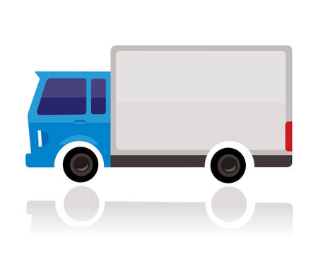 A small truck, funny cartoon style illustration.のイラスト素材