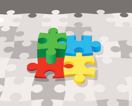 A colorful puzzle illustration.のイラスト素材