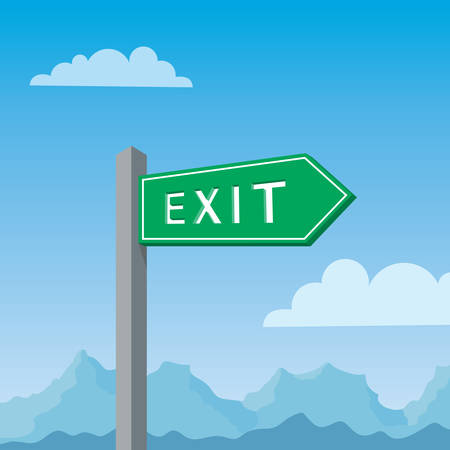green sign post exitのイラスト素材