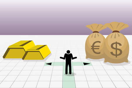 money or gold, financial conceptのイラスト素材