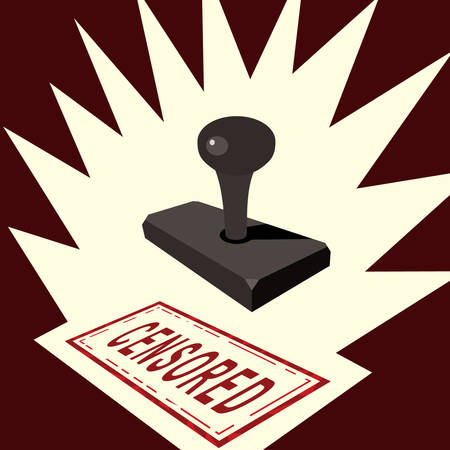A censored rubber stamp cartoon concept vector illustration.のイラスト素材