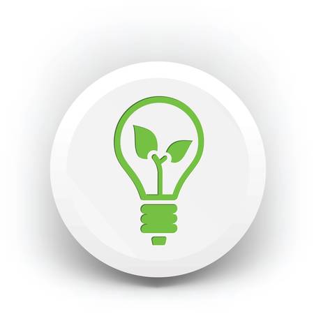 Green eco light bulb on badge, ecology conceptのイラスト素材