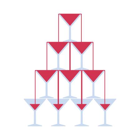 Tower of wine glassesのイラスト素材
