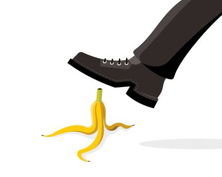 Man stepped on banana peel.のイラスト素材