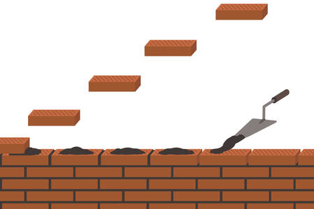 Brick wall for construction.のイラスト素材