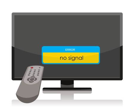 no signal, television or tv, remote control, vector illustrationのイラスト素材