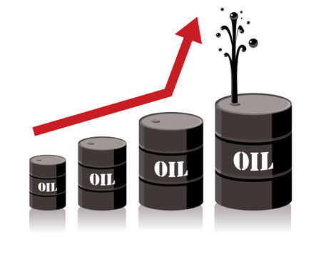 oil prices over white background vector illustration   vector illustratonのイラスト素材