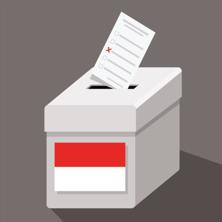 Indonesia ballot box. Ballot box. Vector illustration.のイラスト素材