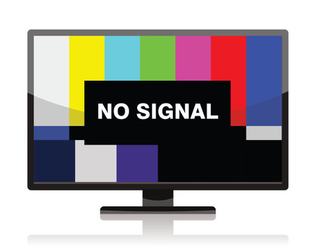 monitor with no signal on the screen over white background. vector illustrationのイラスト素材