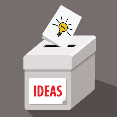 Illustration of a ballot box with a light bulb and a ideaのイラスト素材