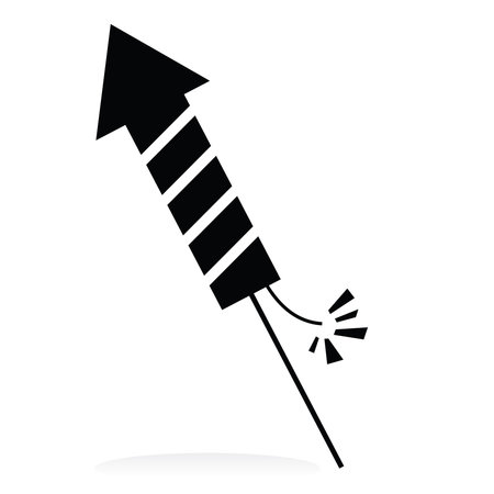 Firework rocket icon. Simple illustration of fireworks rocket icon for webのイラスト素材
