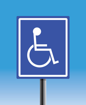 Disabled sign on blue background, vector illustration eps 10.のイラスト素材