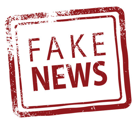 Fake news rubber stamp. Illustration concept for fake news or fake news.のイラスト素材
