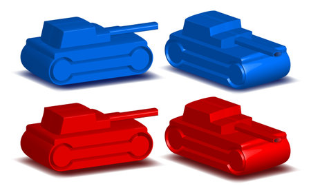 Tank icons set. Isolated on white background. Vector illustration.のイラスト素材