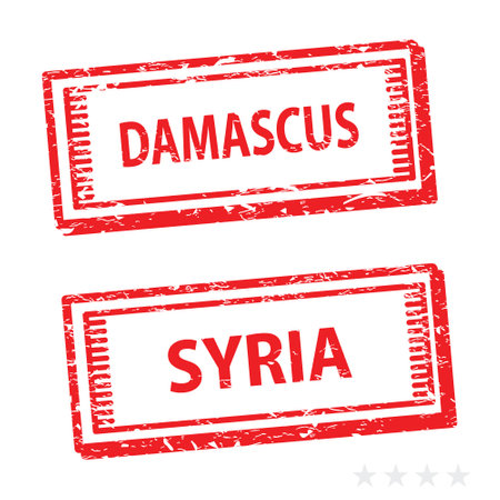 Rubber stamps with the text DMAASICS written inside, vector illustrationのイラスト素材