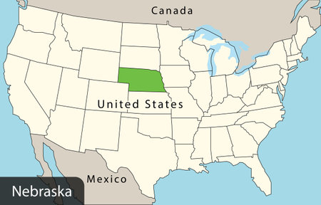 map of the U.S. state of North Dakota, USAのイラスト素材