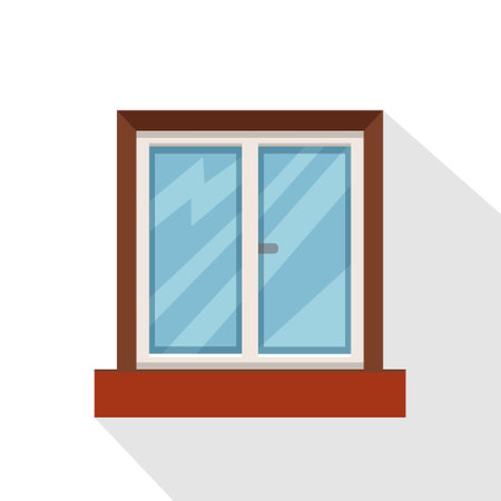 window icon. Flat vector related icon with long shadow for web and mobile applicationsのイラスト素材