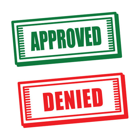 Approved stamp in red and green on white background. Vector illustration.のイラスト素材