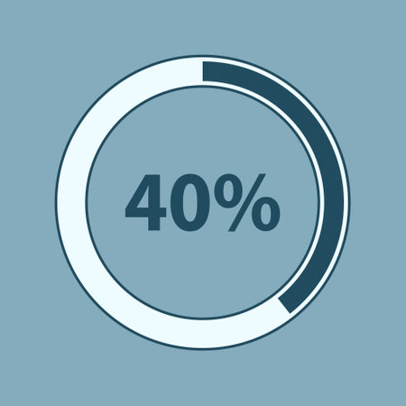 40 percent pie chart icon, flat design. Vector Illustration.のイラスト素材