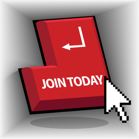 Join today button on a white background. Eps 10 vector file.