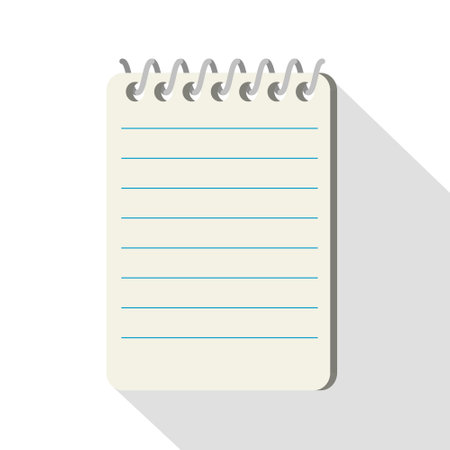 notebook paper flat icon with long shadow,eps10 vector illustrationのイラスト素材