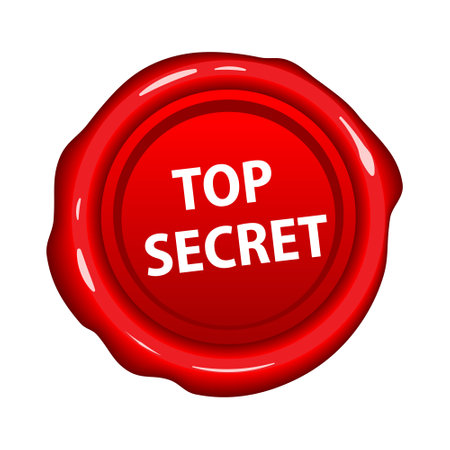 Top secret wax seal or stamp isolated on white background, vector illustrationのイラスト素材