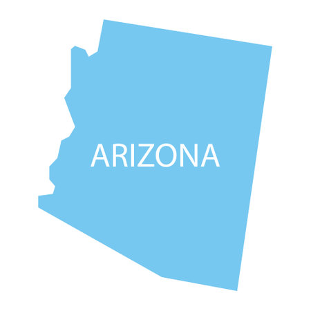 Arizona map in flat style on a white background. Vector illustration.のイラスト素材