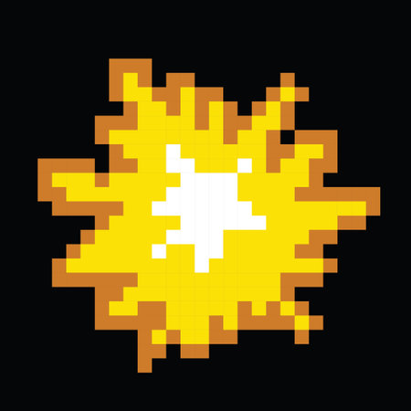 explosion pixelated 16x16, vector illustrationのイラスト素材