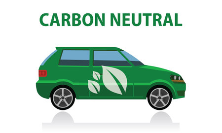 carbon dioxide emission from car, exhaust gas, vector illustrationのイラスト素材