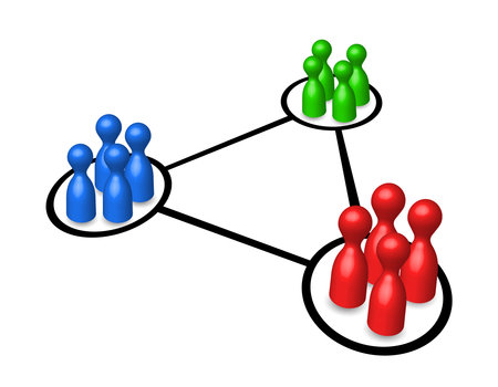 business human resources concept, pawns in groups, vector illustrationのイラスト素材