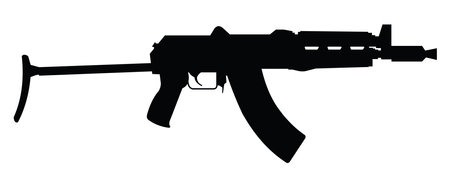 small automatic rifle, machine gun, vector illustrationのイラスト素材