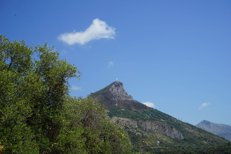 The San Biagio mountain with the statue of Christ the Redeemer, Maratea, Basilicata - Italy