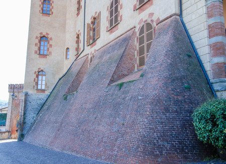 Castle "Falletti". Located in the center of the village of Barolo, CN - Piedmont - Italyの写真素材