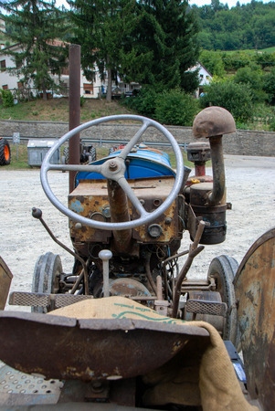 Old tractors at an exhibition in Langhe, Piedmont - Italyの写真素材