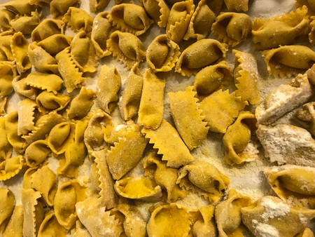 Agnolotti: pasta of the Langhe, Piedmont - Italyの写真素材