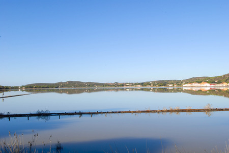 Saline on the island of Carloforte, Sardinia Italyの写真素材