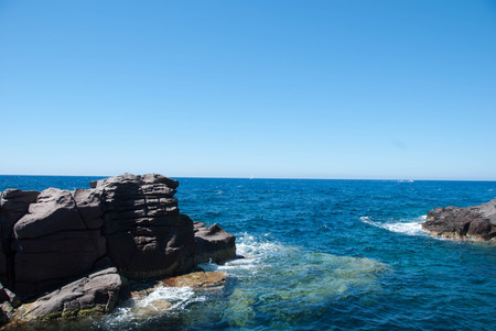 View of the sea from St. Peter's Island, Carloforte Sardinia - Italyの写真素材