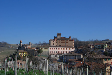 Castle Falletti located in the village of Barolo, CN - Piedmont - Italyのeditorial素材