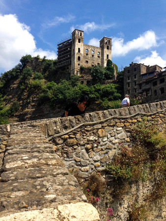 The Doria Castle. Ancient fortification of the municipality of Dolceacqua.のeditorial素材