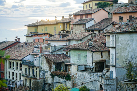 View of Monforte d'Alba, Piedmont - Italyの写真素材