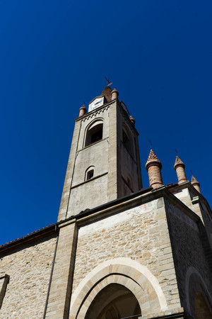 Exterior of the church of San Giovanni Battista in Bossolasco, Piedmont - Italyの写真素材
