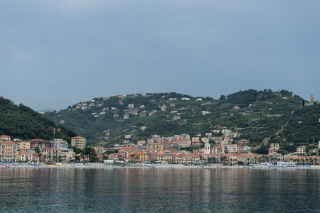 View of Noli, Liguria - Italyの写真素材