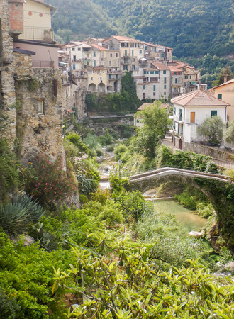 View of the Rocchetta Nervina Sitano village within the Liguria Region - Italyの写真素材