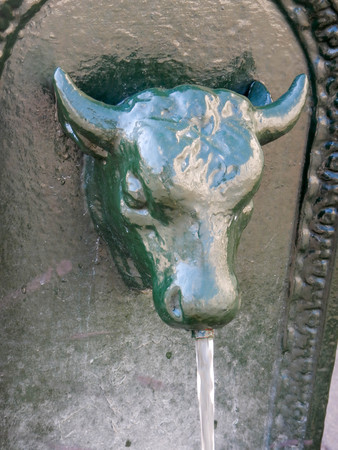 Old fountain in the city of Turin to drink. Piedmont - Italyの写真素材