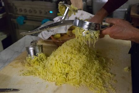 Italian food: mashed potatoes for the preparation of gnocchi